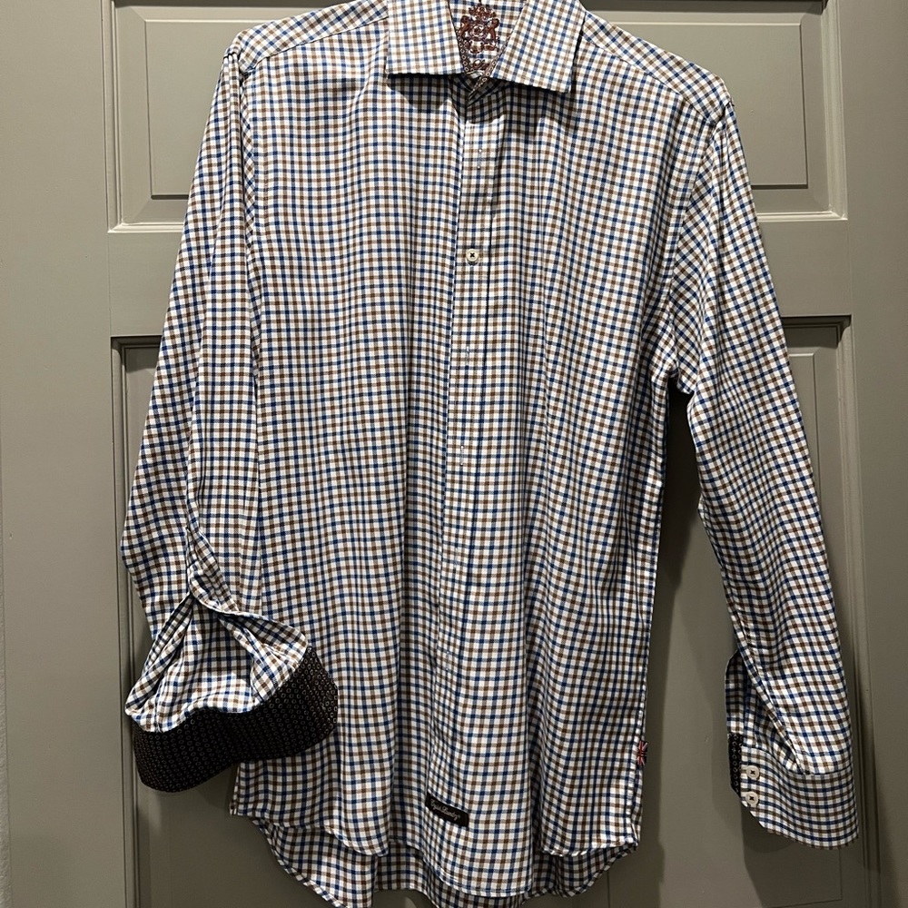 English Laundry Men’s Shirt Brown & Blue